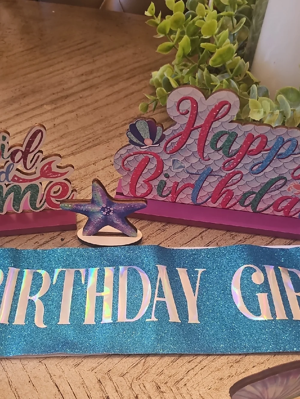 Mermaid Birthday Party Decorations Set - Blue Purple Iridescent